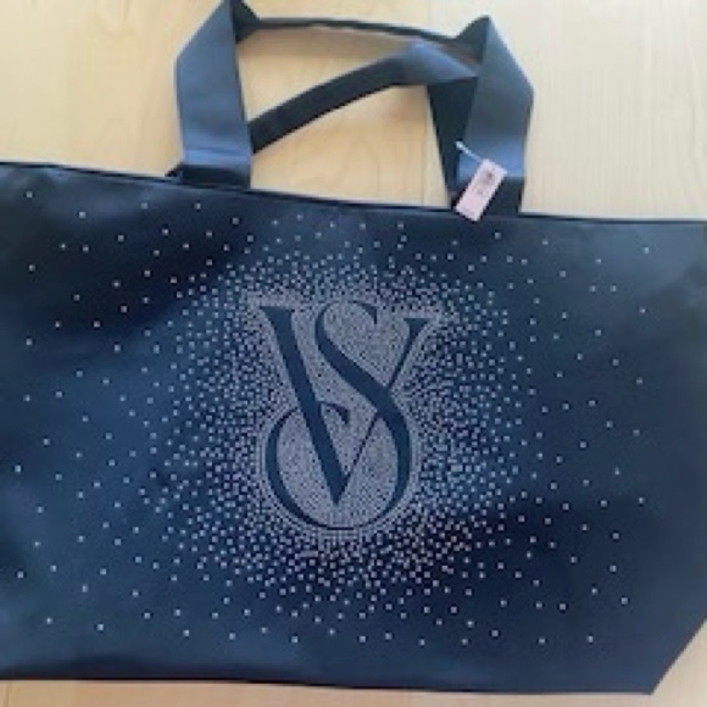 Victoria's Secret Black Tote with Sparkling Accents